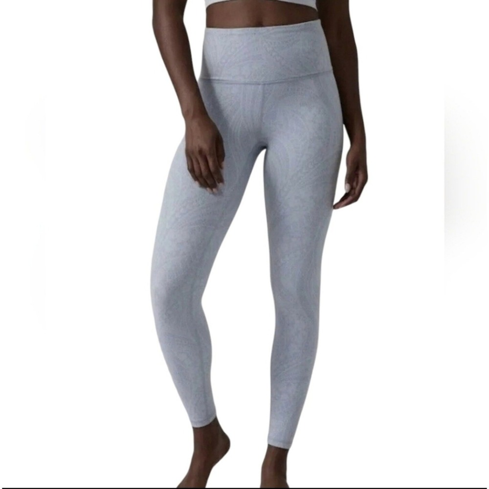 Athleta Elation Textured Tight Dreamweaver Blue Star Activewear‎ Size Medium Gym